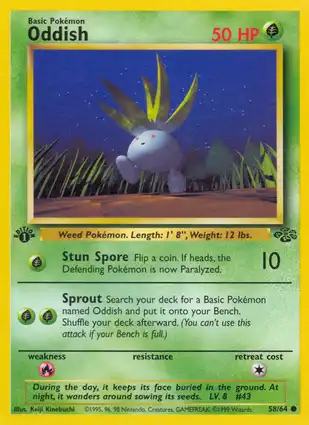 Oddish 58/64 Jungle 1st Edition