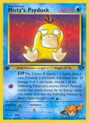 Misty's Psyduck 90/132 Gym Challenge 1st Edition
