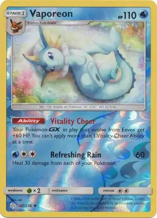Vaporeon 42/236 Cosmic Eclipse