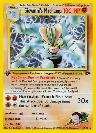 Giovanni's Machamp 6/132 Gym Challenge 1st Edition
