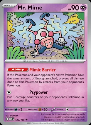 Mr. Mime 122/165 Scarlet & Violet 151