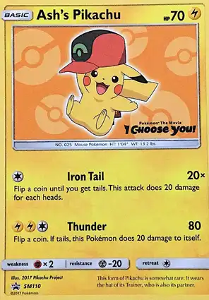 Ash's Pikachu SM110 Sun & Moon Promos
