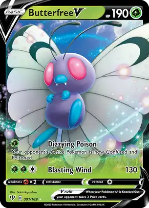 Butterfree V 001/189 Darkness Ablaze