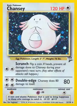 Chansey 3/130 Base Set 2