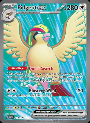 Pidgeot ex 217/197 Obsidian Flames