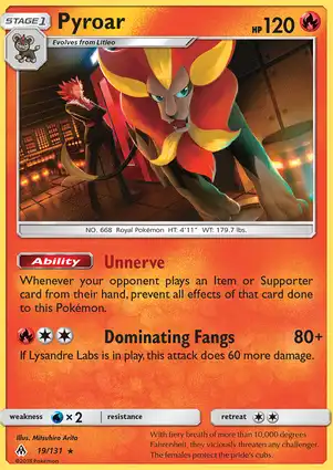 Pyroar 19/131 Forbidden Light