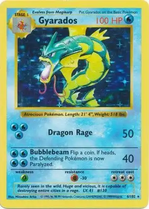 Gyarados 6/102 Base Set Shadowless