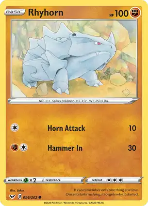 Rhyhorn 096/202 Sword & Shield