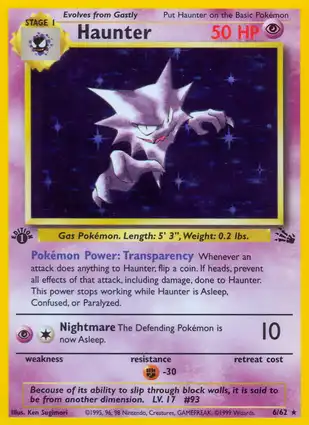 Haunter 6/62 Fossil 1st Edition