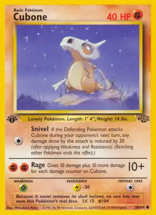 Cubone 50/64 Jungle 1st Edition