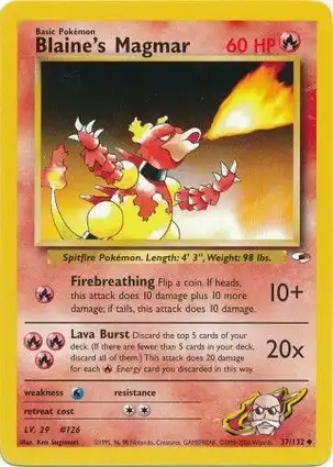 Blaine's Magmar 37/132 Gym Heroes