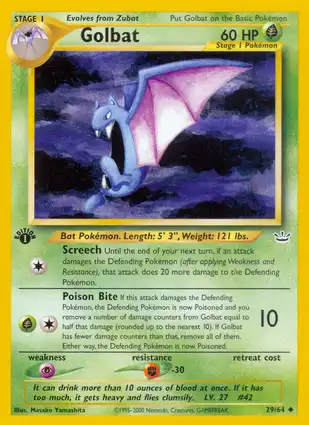 Golbat 29/64 Neo Revelation 1st Edition