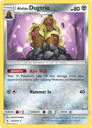 Alolan Dugtrio 122/214 Unbroken Bonds