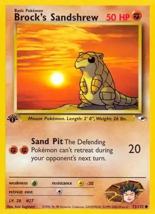 Brock's Sandshrew 72/132 Gym Heroes 1st Edition