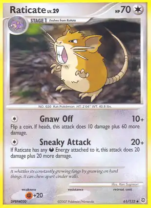 Raticate 61/132 Secret Wonders