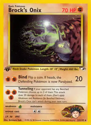 Brock's Onix 21/132 Gym Heroes 1st Edition