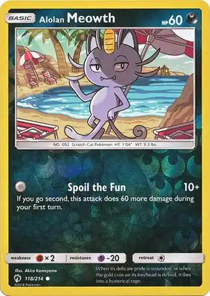 Alolan Meowth 118/214 Lost Thunder
