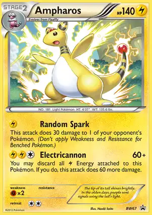 Ampharos BW67 Black & White Promos