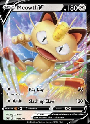 Meowth V SWSH004 Sword & Shield Promos