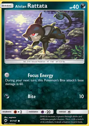 Alolan Rattata 81/147 Burning Shadows