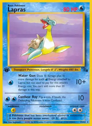 Lapras 25/62 Fossil 1st Edition