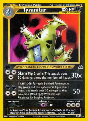 Tyranitar 31/75 Neo Discovery 1st Edition