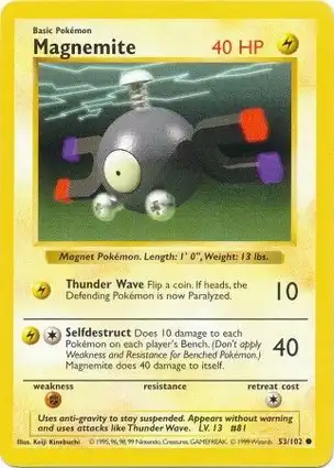 Magnemite 53/102 Base Set Shadowless