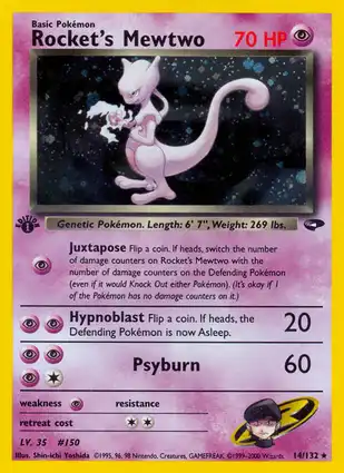 Rocket's Mewtwo 14/132 Gym Challenge 1st Edition
