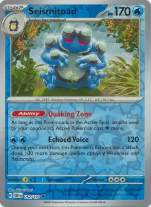 Seismitoad 052/197 Obsidian Flames