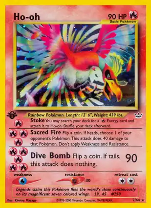 Ho-oh 7/64 Neo Revelation 1st Edition