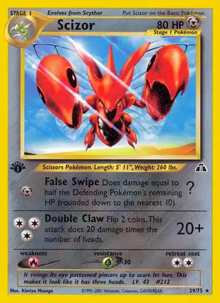 Scizor 29/75 Neo Discovery 1st Edition