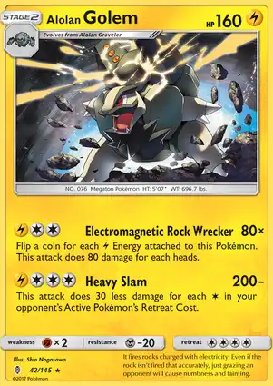 Alolan Golem 42/145 Guardians Rising