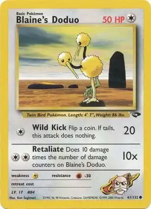 Blaine's Doduo 61/132 Gym Challenge