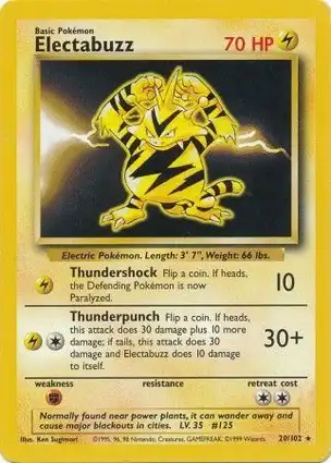 Electabuzz 20/102 Base Set Unlimited