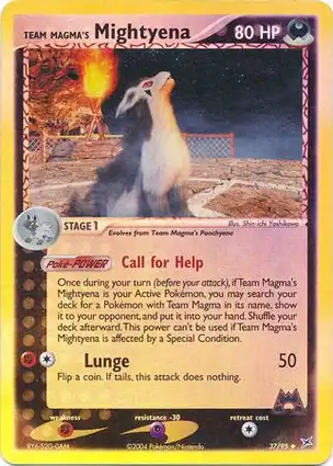 Team Magma's Mightyena 37/95 EX Team Magma vs Team Aqua