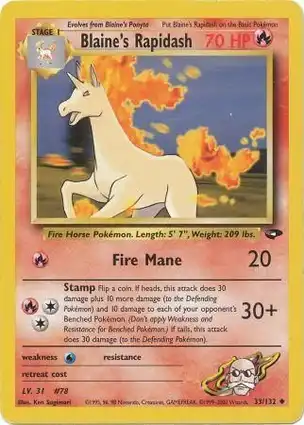 Blaine's Rapidash 33/132 Gym Challenge