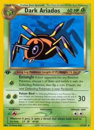 Dark Ariados 17/105 Neo Destiny 1st Edition