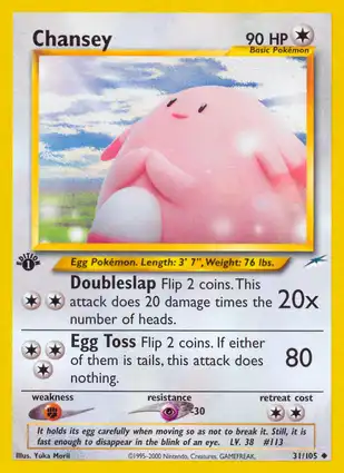 Chansey 31/105 Neo Destiny 1st Edition