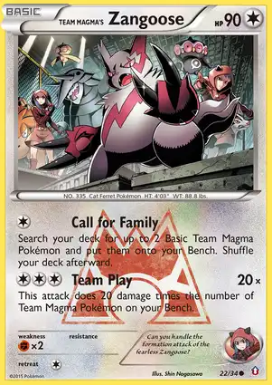 Team Magma's Zangoose 22/34 Double Crisis