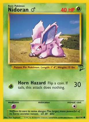 Nidoran ♂ 83/130 Base Set 2