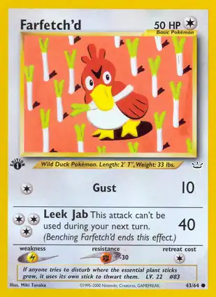 Farfetch'd 43/64 Neo Revelation 1st Edition
