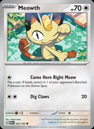 Meowth 052/165 Scarlet & Violet 151