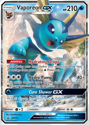 Vaporeon GX SM172 Sun & Moon Promos