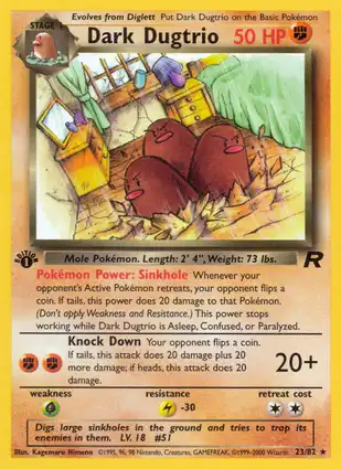 Dark Dugtrio 23/82 Team Rocket 1st Edition