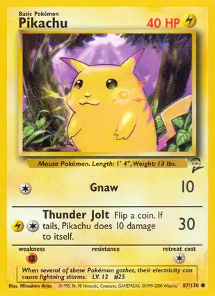 Pikachu 87/130 Base Set 2