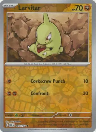 Larvitar 105/197 Obsidian Flames