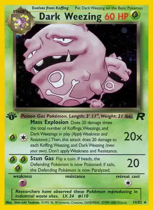 Dark Weezing 14/82 Team Rocket 1st Edition