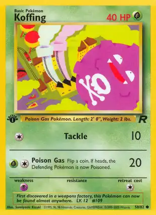 Koffing 58/82 Team Rocket 1st Edition