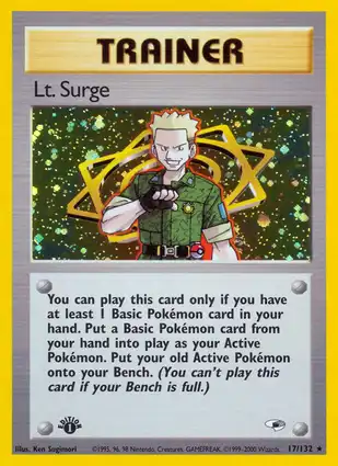 Lt. Surge 17/132 Gym Heroes 1st Edition