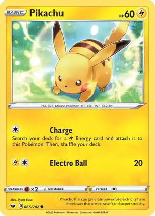 Pikachu 065/202 Sword & Shield